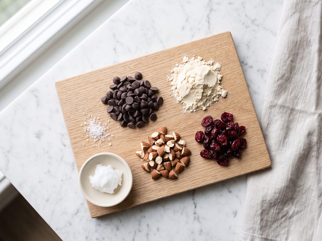 Ingredients for Dark Choc Protein Bark