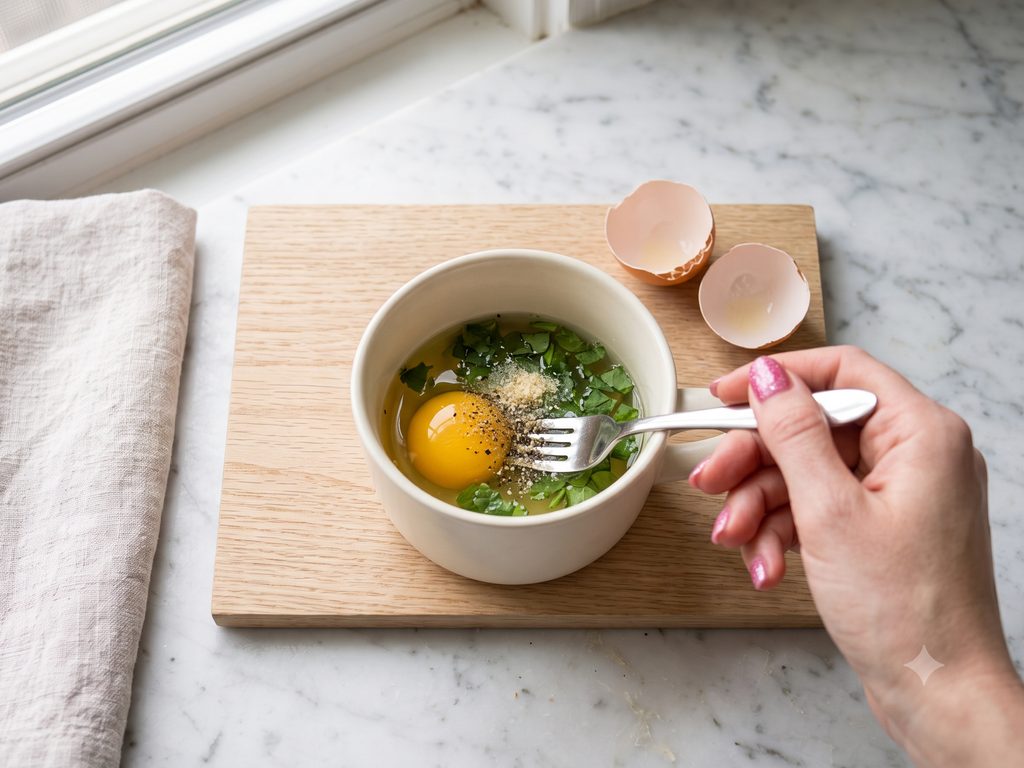 Ingredients for Egg White Spinach Mug