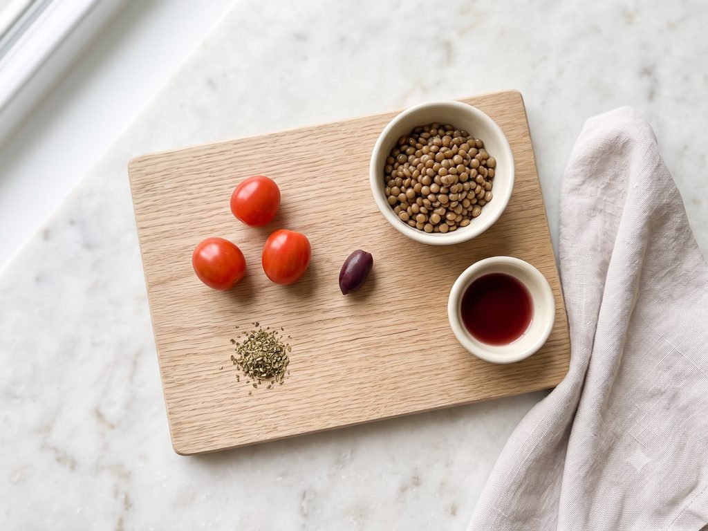 Ingredients for Greek Lentil Cup